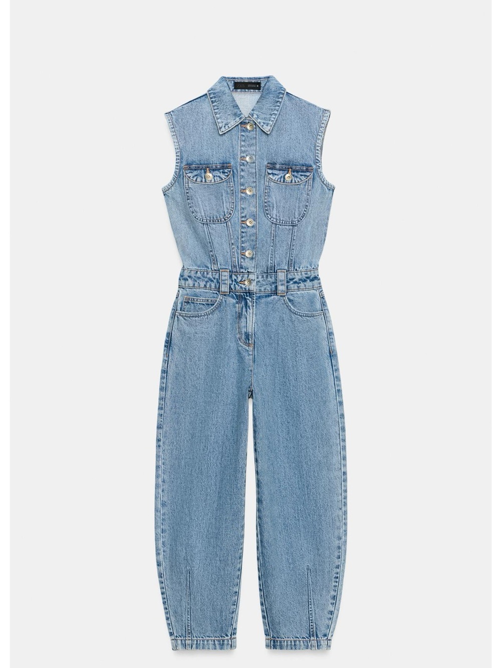 ZARA Z1975 BALLOON LEG DENIM JUMPSUIT